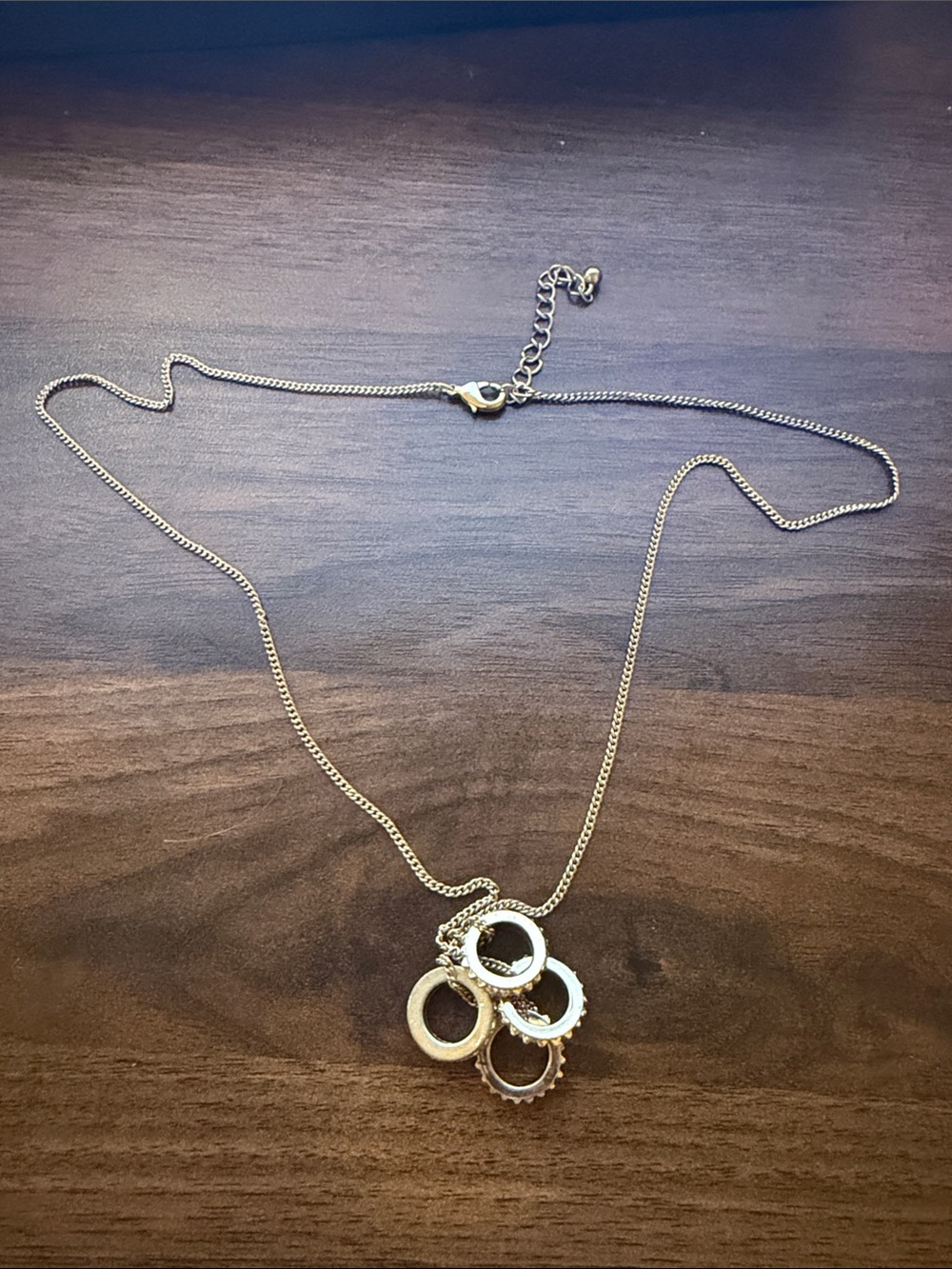 Layered Gold Circle Pendant Necklace for Women